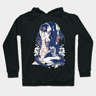 Two Geishas Kissing Graphic T-Shirt 02 Hoodie